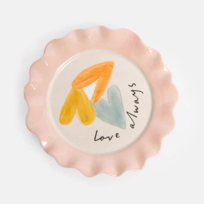 Caroline Gardner Love Always Multi Hearts Ceramic Plate